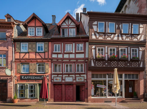 Evening on the Hauptstraße — half-timbered houses in Miltenberg's old town at sunset